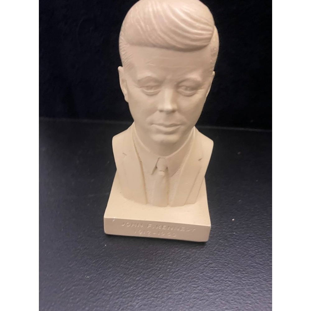 Vintage John F Kennedy Bust Sculpture M Ubaldi 6.25 Inch JFK Memorial Statue